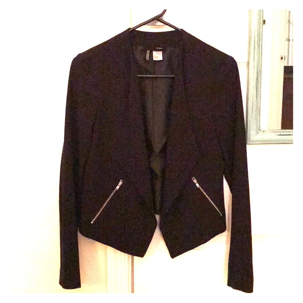 H&M Black blazer with zipper pockets